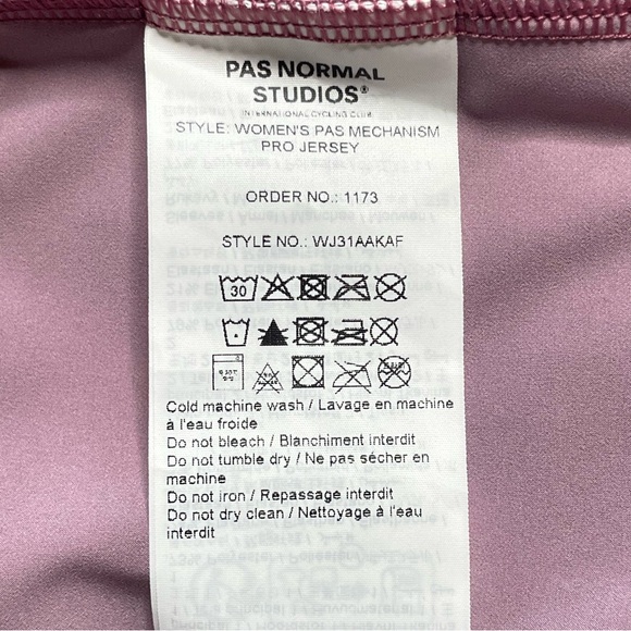 PAS Normal Studios NWT Mechanism Pro Cycling Jersey Mauve Short Sleeve Small - Picture 7 of 7